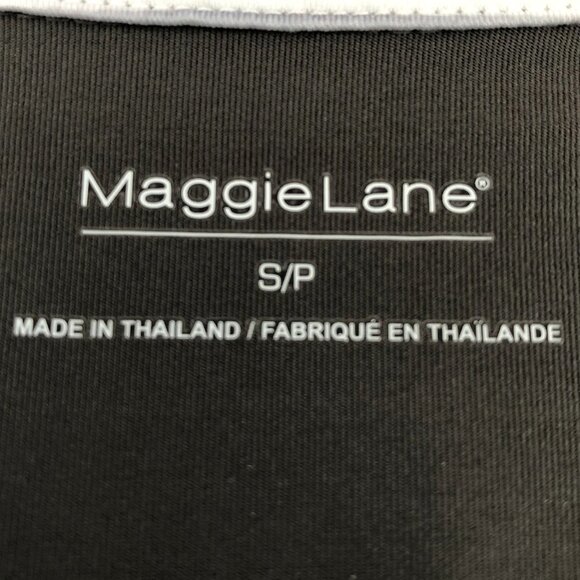 Maggie Lane Athletic Short Slv 1/4 Snap Hi Neck Golf Shirt Grey Wht Pink Sz S - Picture 9 of 10